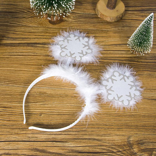 1Pcs Merry Christmas Headband Hairband Antlers Snowflake Christmas