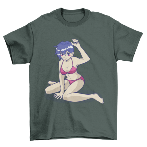 Anime girl bikini t-shirt design