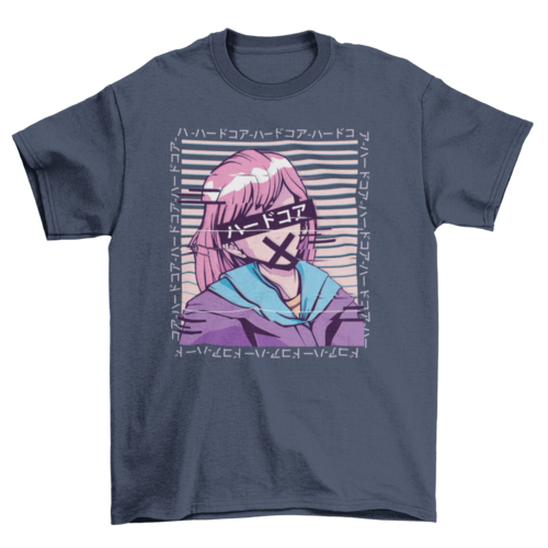 Glitch anime girl t-shirt