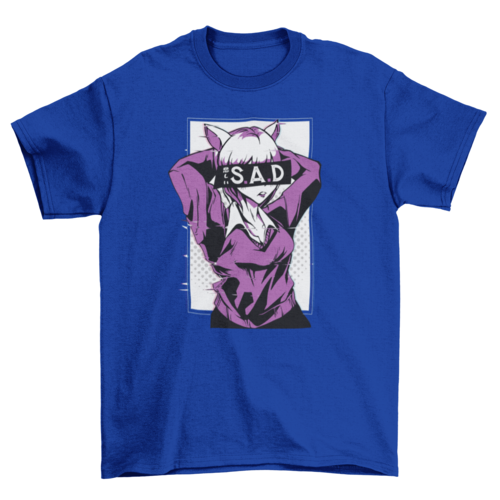 Anime sad girl t-shirt