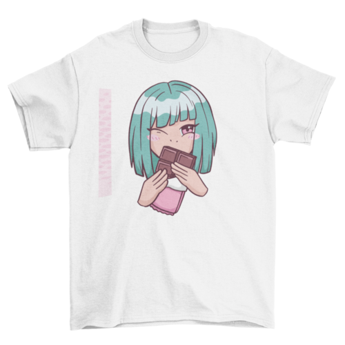 Chocolate anime girl t-shirt design