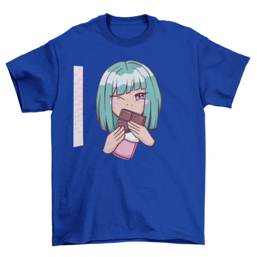 Chocolate anime girl t-shirt design