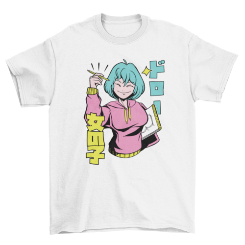 Anime artist girl t-shirt