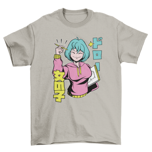 Anime artist girl t-shirt