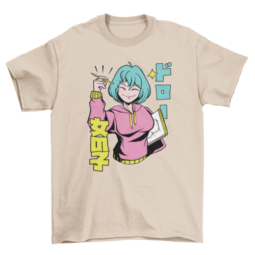 Anime artist girl t-shirt