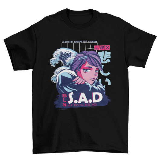 Vaporwave anime girl t-shirt