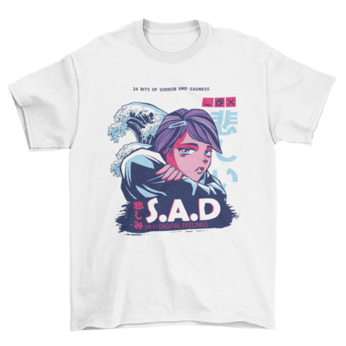 Vaporwave anime girl t-shirt