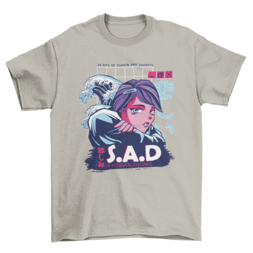 Vaporwave anime girl t-shirt