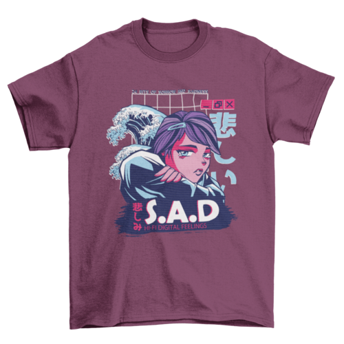 Vaporwave anime girl t-shirt