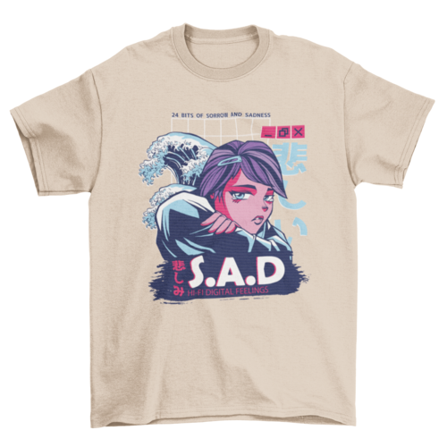 Vaporwave anime girl t-shirt