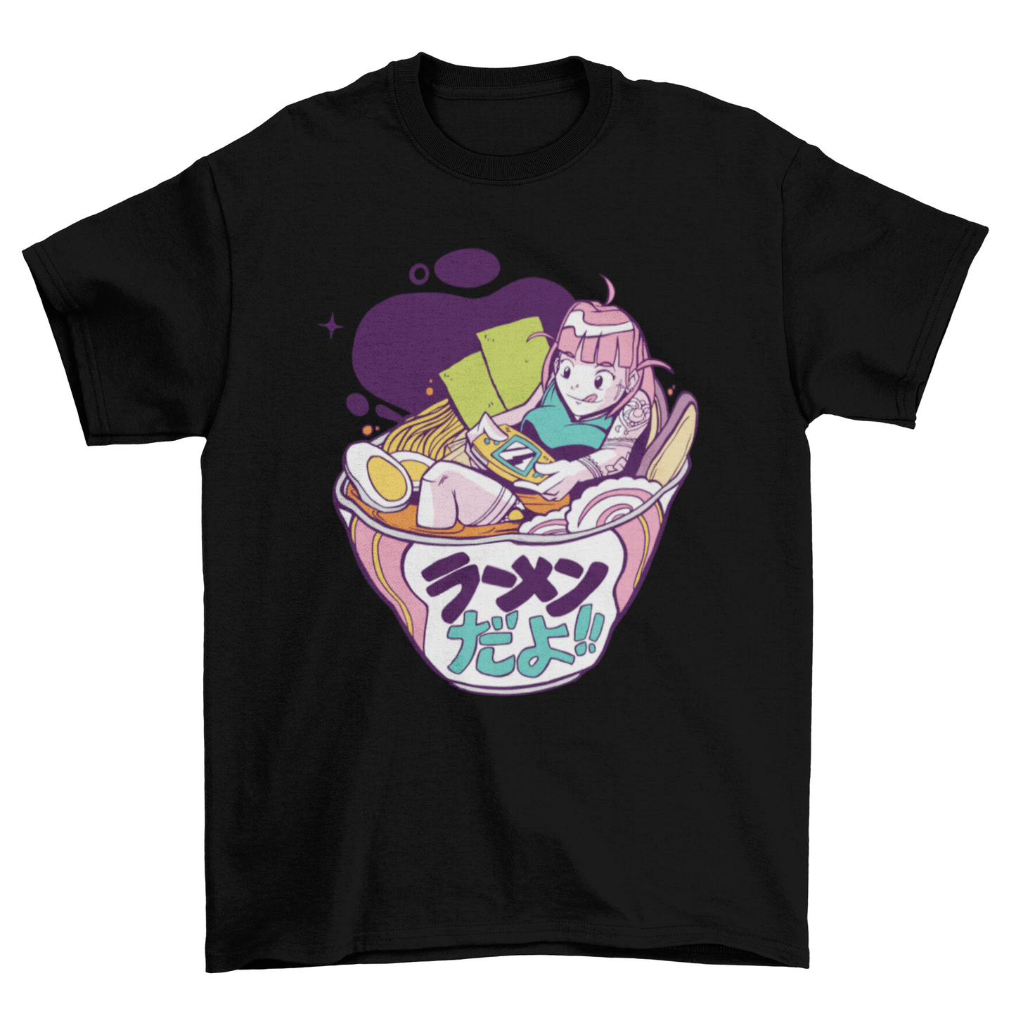 Ramen gaming anime t-shirt