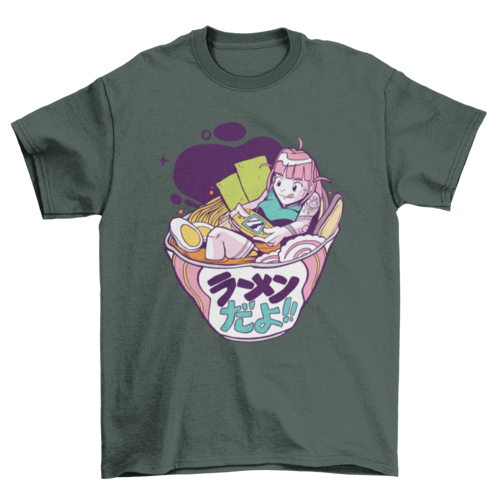 Ramen gaming anime t-shirt