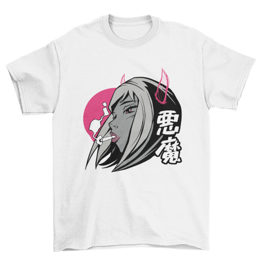 Demon anime girl t-shirt design