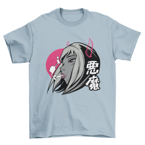 Demon anime girl t-shirt design