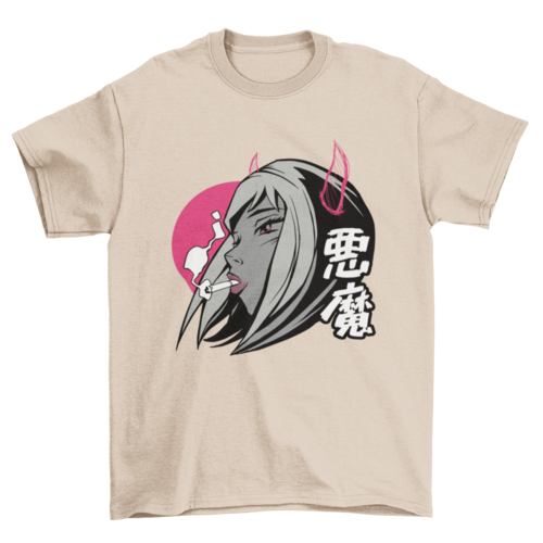 Demon anime girl t-shirt design