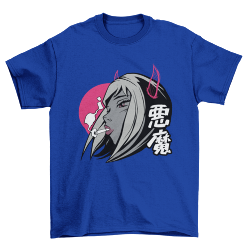 Demon anime girl t-shirt design