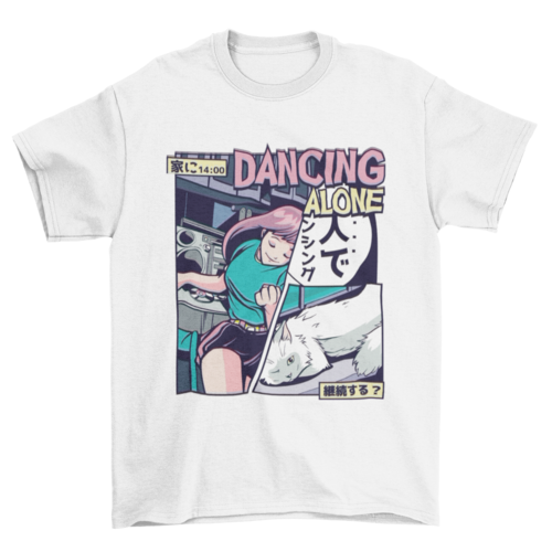 Anime dancing vaporwave t-shirt