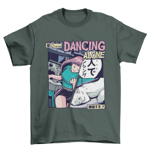 Anime dancing vaporwave t-shirt