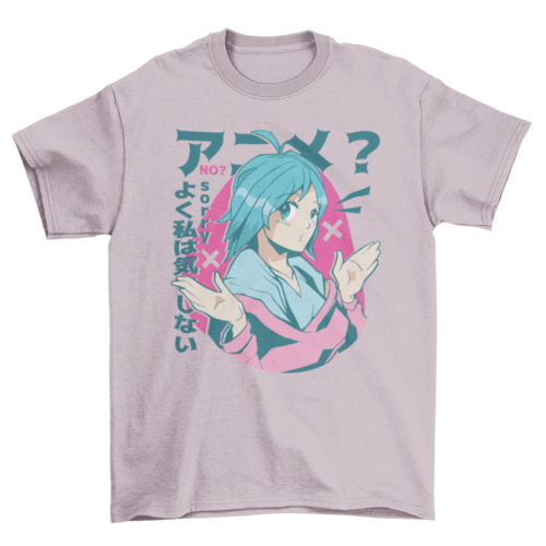 Blue-haired anime girl t-shirt