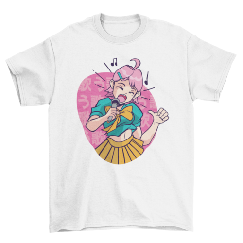 Anime girl singing t-shirt