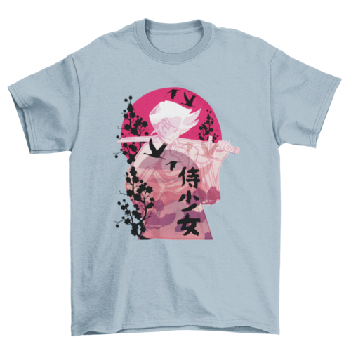 Samurai woman anime t-shirt