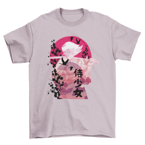 Samurai woman anime t-shirt