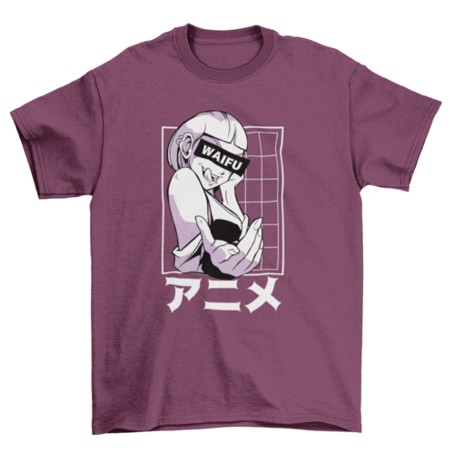 Anime girl japanese character t-shirt