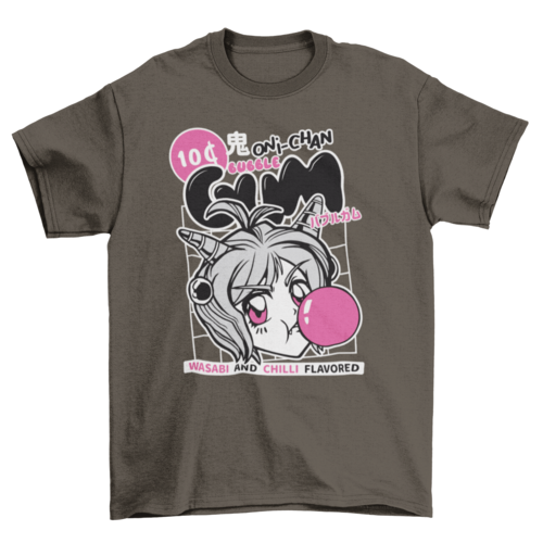 Anime girl bubble gum t-shirt