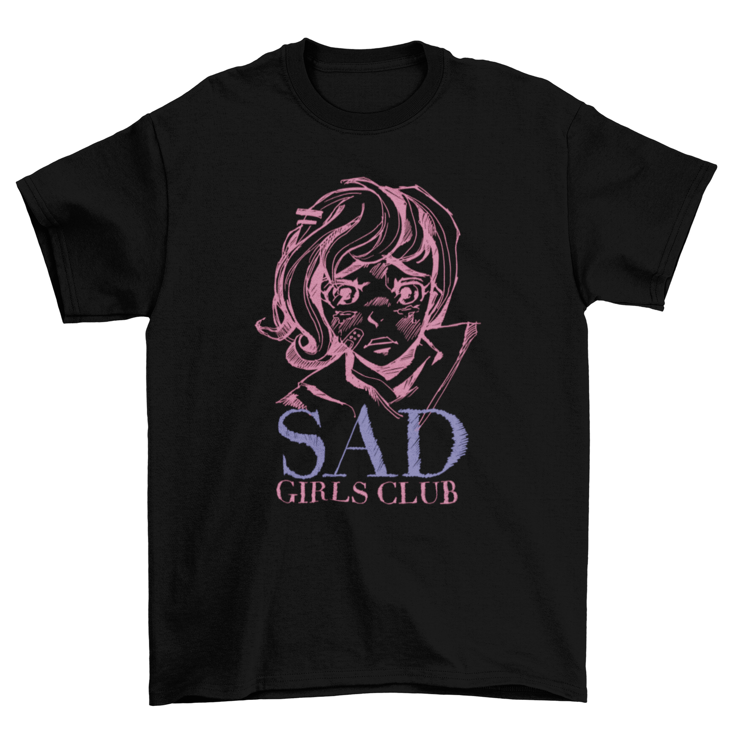 Sad girls club anime t-shirt