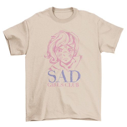 Sad girls club anime t-shirt