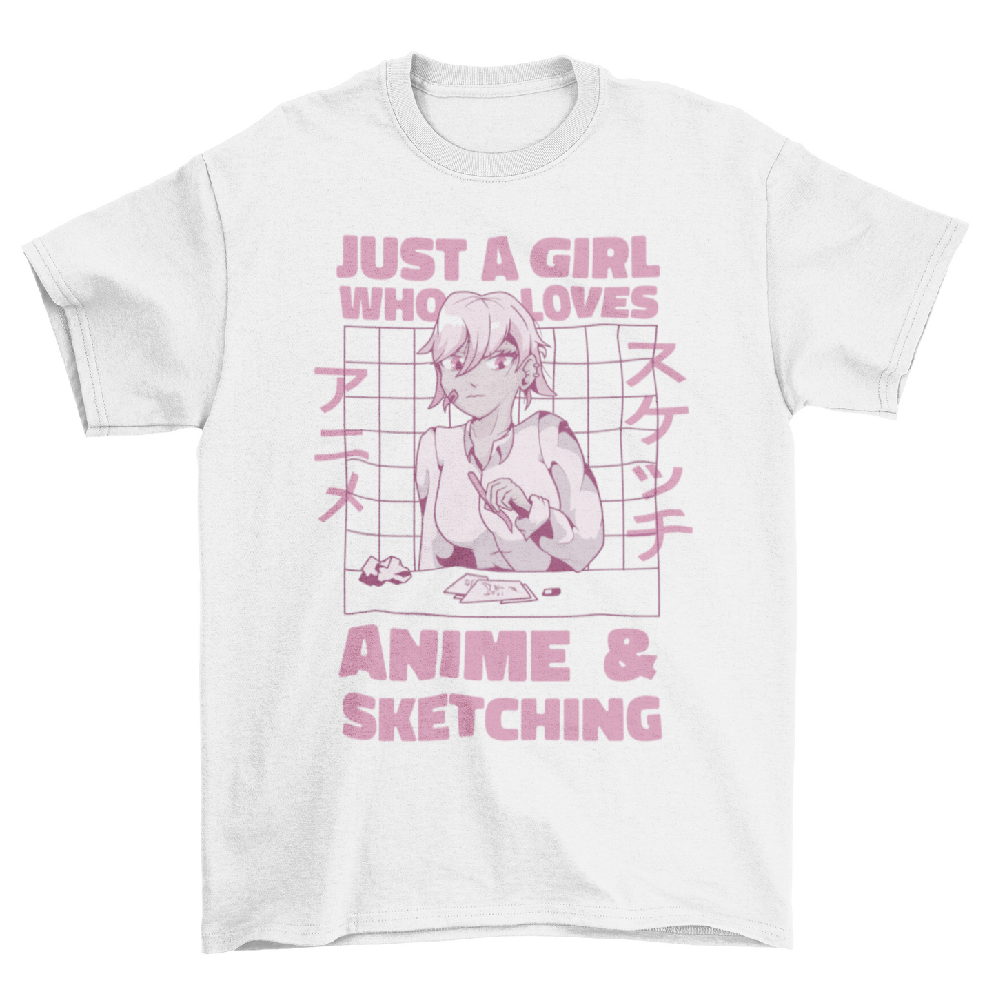 Anime girl sketching quote t-shirt