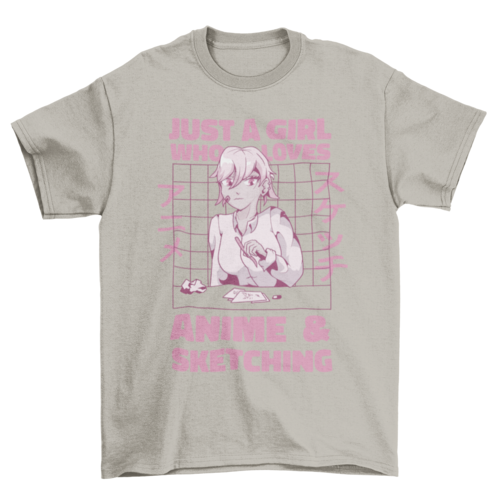 Anime girl sketching quote t-shirt