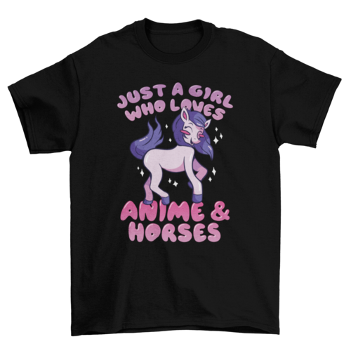 Cute anime and horses t-shirt