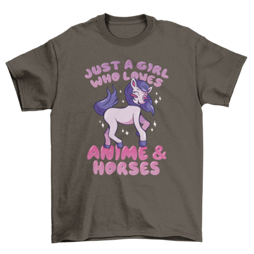 Cute anime and horses t-shirt