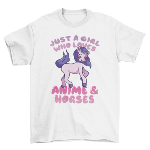 Cute anime and horses t-shirt