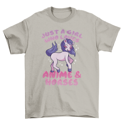 Cute anime and horses t-shirt