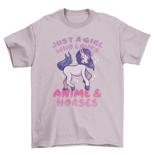 Cute anime and horses t-shirt