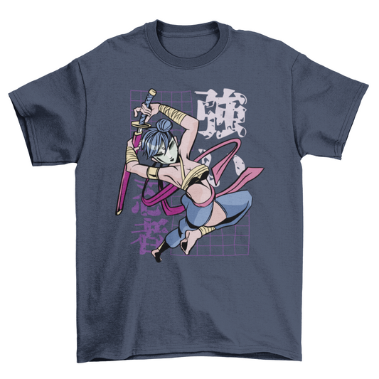 Anime samurai warrior t-shirt