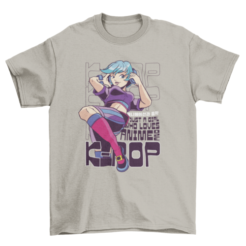 K-pop and anime girl quote t-shirt