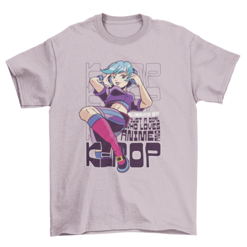 K-pop and anime girl quote t-shirt