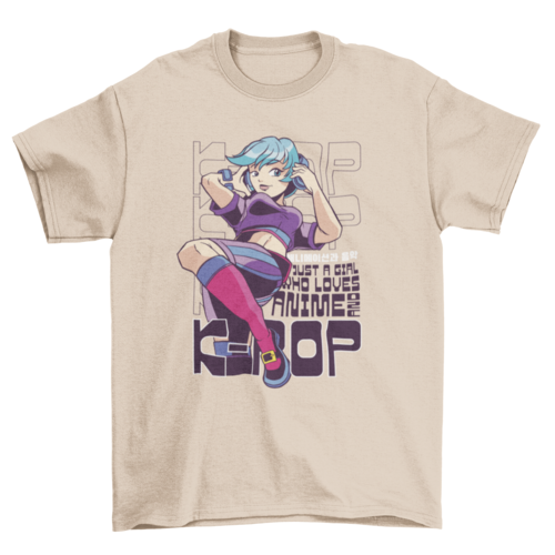 K-pop and anime girl quote t-shirt