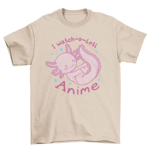 Cute baby axolotl anime t-shirt