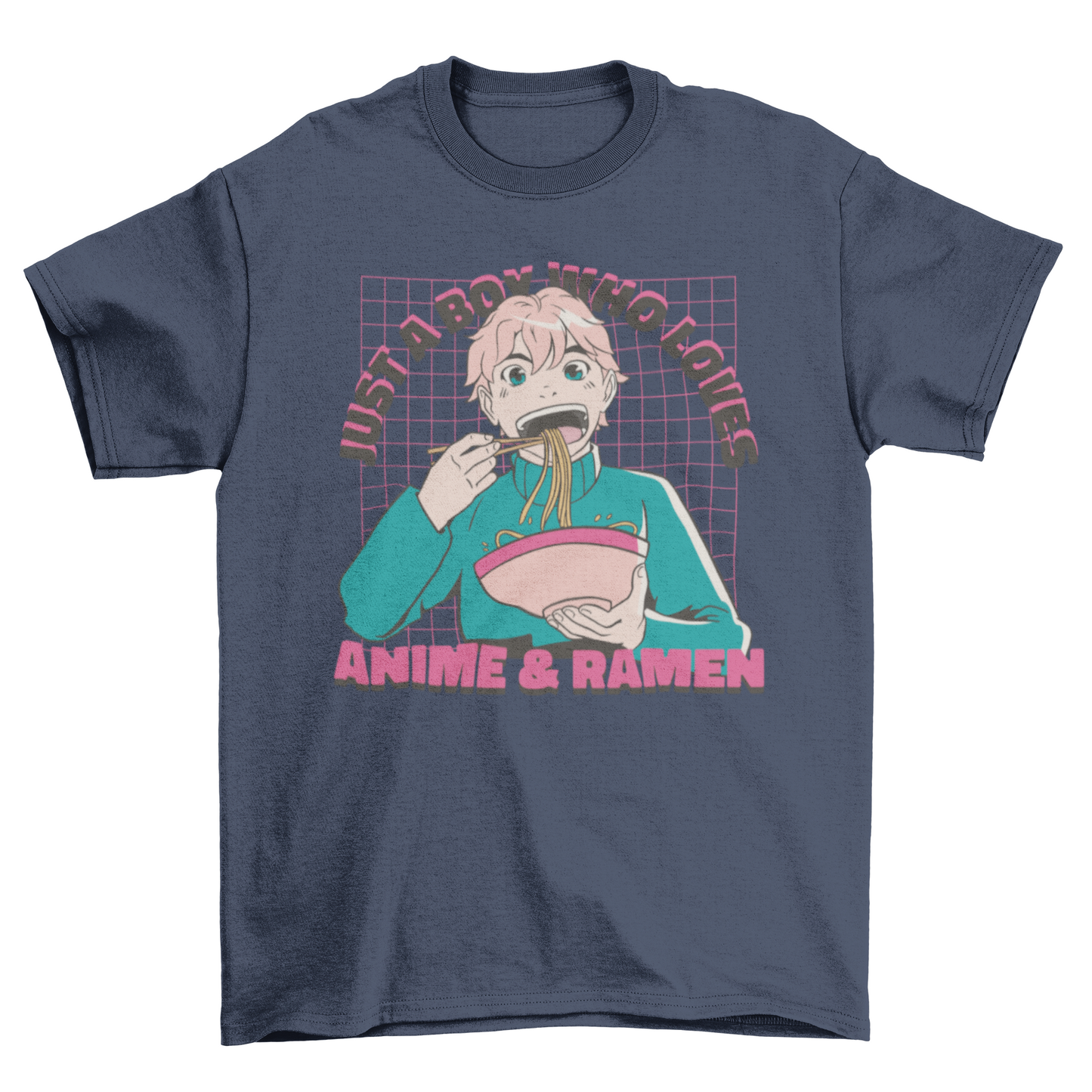 Weeb Otaku Anime boy eating ramen t-shirt