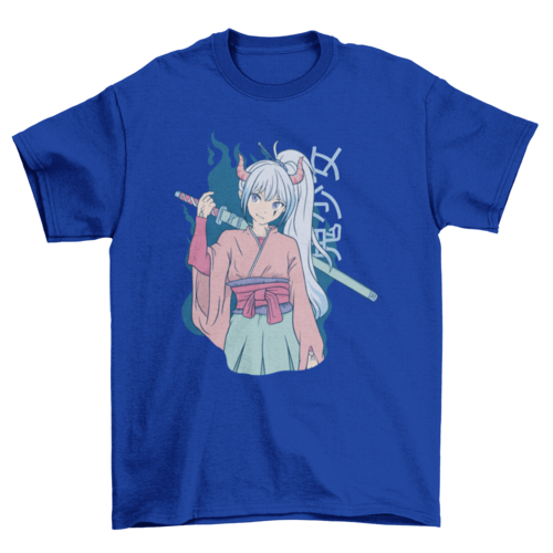 Anime girl with katana t-shirt