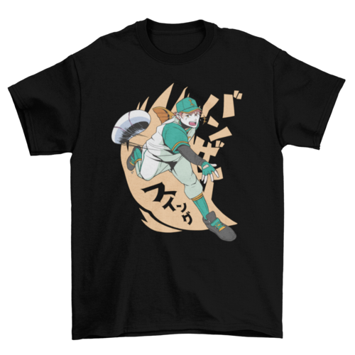 Baseball player anime t-shirt