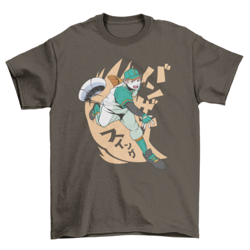 Baseball player anime t-shirt