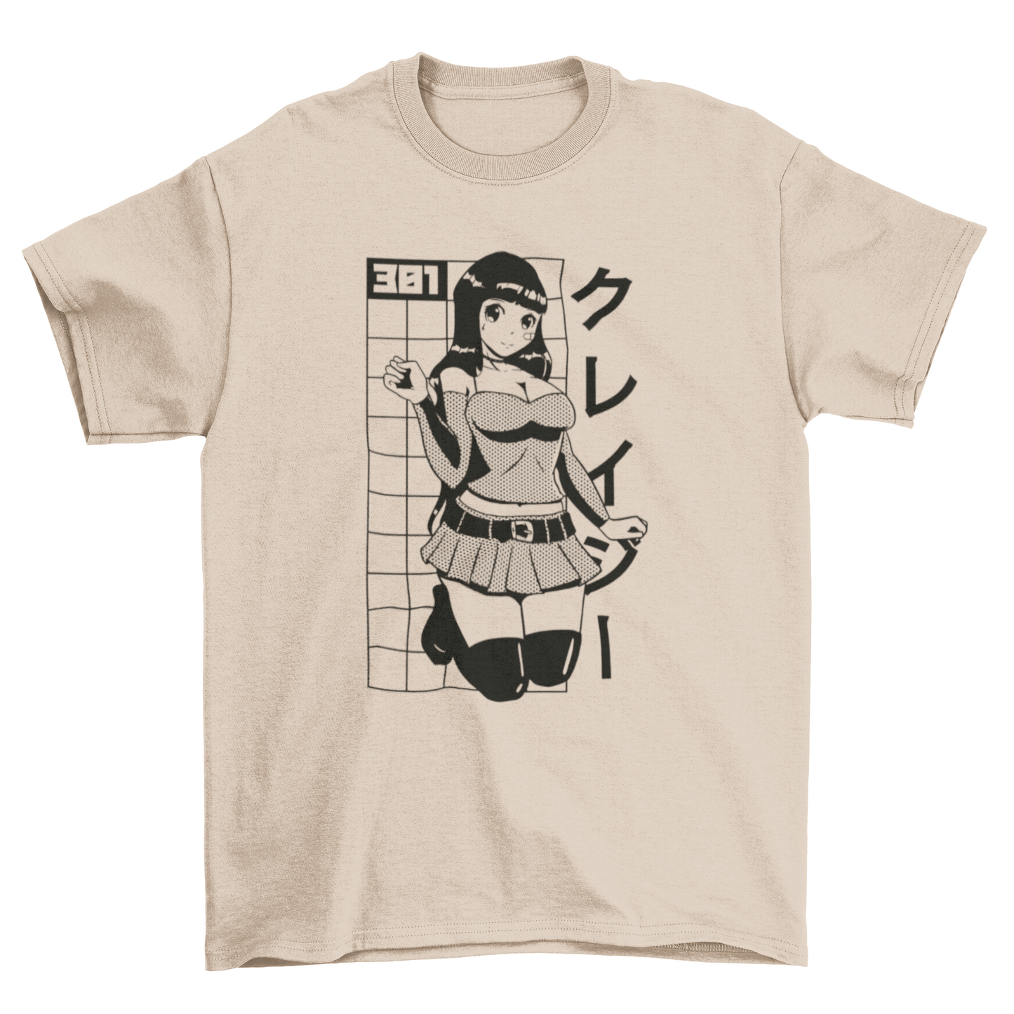 Cute girl anime posing t-shirt design