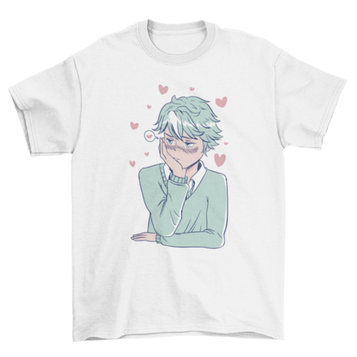 Cute anime boy in love t-shirt