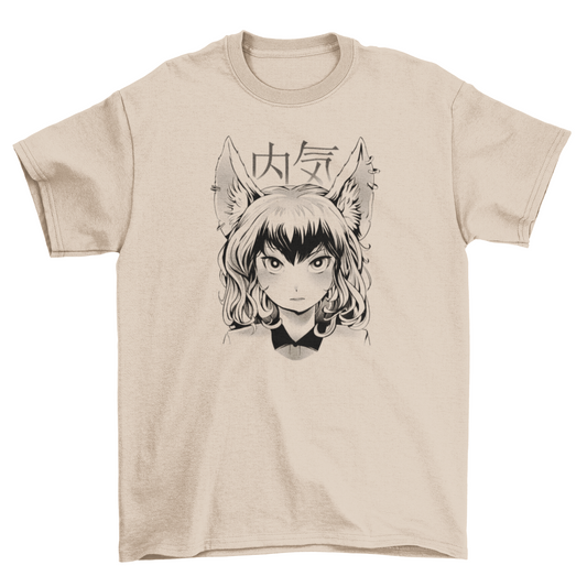 Anime fox girl japanese t-shirt