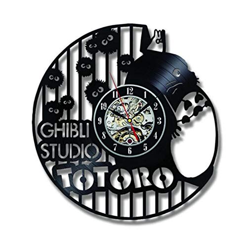 MY NEIGHBOR TOTORO ANIME HANDMADE VINYL RECORD WALL CLOCK